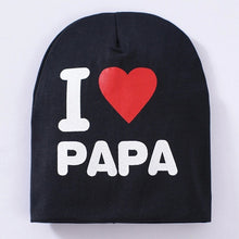 Load image into Gallery viewer, Spring Autumn Baby Knitted Warm Cotton Beanie Hat For Toddler Baby Kids Girl Boy I LOVE PAPA MAMA Print Baby Hats