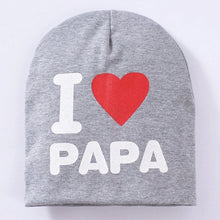 Load image into Gallery viewer, Spring Autumn Baby Knitted Warm Cotton Beanie Hat For Toddler Baby Kids Girl Boy I LOVE PAPA MAMA Print Baby Hats