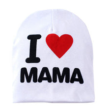 Load image into Gallery viewer, Spring Autumn Baby Knitted Warm Cotton Beanie Hat For Toddler Baby Kids Girl Boy I LOVE PAPA MAMA Print Baby Hats