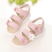 Load image into Gallery viewer, COZULMA Summer Style Children Sandals Girls Princess Beautiful Flower Shoes Kids Flat Sandals Baby Girls Roman Shoes