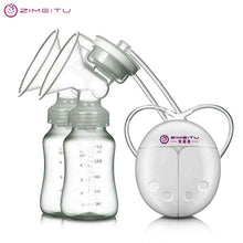 Load image into Gallery viewer, ZIMEITU Double Electric breast pumps Powerful Nipple Suction USB Electric Breast Pump with baby milk bottle Cold Heat Pad Nippl