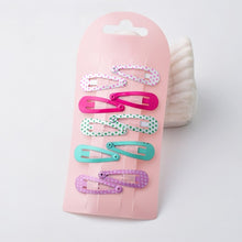 Load image into Gallery viewer, 10 Pcs Girls Colorful Metal Snap Hair Clips with Little Silver mini Snap Hair Head Clips Pins Sleepies Hair Slides School