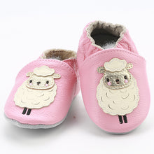 Load image into Gallery viewer, [simfamily]Newborn Boys Girls Soft Genuine Leather Antislip Baby Shoes First Walkers Baby Moccasins 0-24Months Carton Skid-Proof