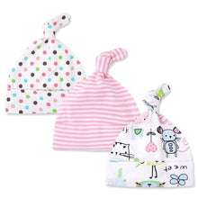 Load image into Gallery viewer, 3pcs/lot Baby Hats 100% cotton Printed Baby Hats &amp; Caps For 0-6 Months Newborn Baby Accessories KF268