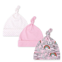Load image into Gallery viewer, 3pcs/lot Baby Hats 100% cotton Printed Baby Hats &amp; Caps For 0-6 Months Newborn Baby Accessories KF268