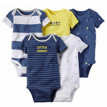 Load image into Gallery viewer, Baby Boys and Girls Clothing set 5pcs-Pack Short Sleeve Bodysuit for Bebes Boys and Girl Jumpsuit soft bebes Bodysuit Kids