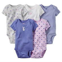 Load image into Gallery viewer, Baby Boys and Girls Clothing set 5pcs-Pack Short Sleeve Bodysuit for Bebes Boys and Girl Jumpsuit soft bebes Bodysuit Kids