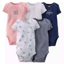 Load image into Gallery viewer, Baby Boys and Girls Clothing set 5pcs-Pack Short Sleeve Bodysuit for Bebes Boys and Girl Jumpsuit soft bebes Bodysuit Kids