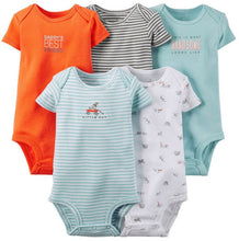 Load image into Gallery viewer, Baby Boys and Girls Clothing set 5pcs-Pack Short Sleeve Bodysuit for Bebes Boys and Girl Jumpsuit soft bebes Bodysuit Kids