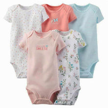 Load image into Gallery viewer, Baby Boys and Girls Clothing set 5pcs-Pack Short Sleeve Bodysuit for Bebes Boys and Girl Jumpsuit soft bebes Bodysuit Kids