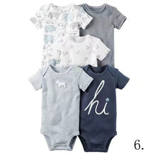 Load image into Gallery viewer, Baby Boys and Girls Clothing set 5pcs-Pack Short Sleeve Bodysuit for Bebes Boys and Girl Jumpsuit soft bebes Bodysuit Kids