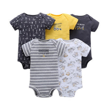 Load image into Gallery viewer, Baby Boys and Girls Clothing set 5pcs-Pack Short Sleeve Bodysuit for Bebes Boys and Girl Jumpsuit soft bebes Bodysuit Kids