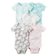 Load image into Gallery viewer, Baby Boys and Girls Clothing set 5pcs-Pack Short Sleeve Bodysuit for Bebes Boys and Girl Jumpsuit soft bebes Bodysuit Kids
