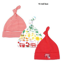 Load image into Gallery viewer, 3pcs/lot Baby Hats 100% cotton Printed Baby Hats &amp; Caps For 0-6 Months Newborn Baby Accessories KF268