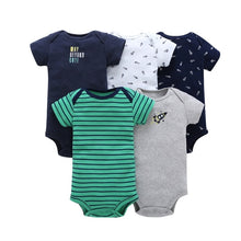 Load image into Gallery viewer, Baby Boys and Girls Clothing set 5pcs-Pack Short Sleeve Bodysuit for Bebes Boys and Girl Jumpsuit soft bebes Bodysuit Kids