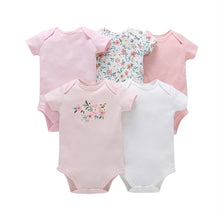 Load image into Gallery viewer, Baby Boys and Girls Clothing set 5pcs-Pack Short Sleeve Bodysuit for Bebes Boys and Girl Jumpsuit soft bebes Bodysuit Kids