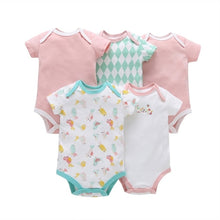 Load image into Gallery viewer, Baby Boys and Girls Clothing set 5pcs-Pack Short Sleeve Bodysuit for Bebes Boys and Girl Jumpsuit soft bebes Bodysuit Kids