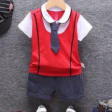 Load image into Gallery viewer, 2018 Summer Cotton Baby boy Clothing Sets Formal Infant 1 Year Birthday Party Clothes Suit T-shirt+Pant Children's Cloth Sets