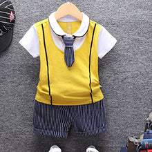 Load image into Gallery viewer, 2018 Summer Cotton Baby boy Clothing Sets Formal Infant 1 Year Birthday Party Clothes Suit T-shirt+Pant Children's Cloth Sets