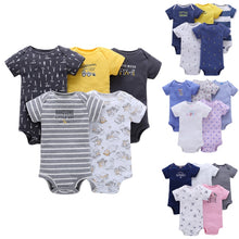 Load image into Gallery viewer, Baby Boys and Girls Clothing set 5pcs-Pack Short Sleeve Bodysuit for Bebes Boys and Girl Jumpsuit soft bebes Bodysuit Kids