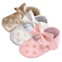 Load image into Gallery viewer, Baby PU Leather Baby Boy Girl Baby Moccasins Moccs Shoes Bow Fringe Soft Soled Non-slip Footwear Crib Shoes