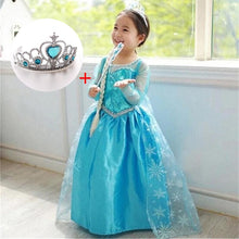 Load image into Gallery viewer, Fancy 4-10y Baby Girl Princess Elsa Dress for Girls Clothing Wear Cosplay Elza Costume Halloween Christmas Party With Crown
