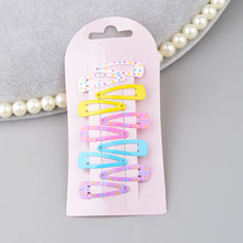 Load image into Gallery viewer, 10 Pcs Girls Colorful Metal Snap Hair Clips with Little Silver mini Snap Hair Head Clips Pins Sleepies Hair Slides School