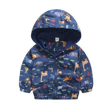 Load image into Gallery viewer, COOTELILI 80-120cm Spring Autumn Dinosaur Windbreaker Kids Jacket Boys Outerwear Coat Hooded Baby Clothing For Boys