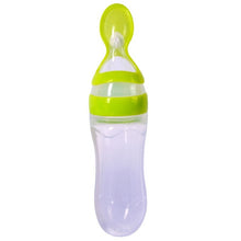 Load image into Gallery viewer, Newborn Baby Squeezing Feeding Bottle Silicone Training Rice Spoon Infant Cereal Food Supplement Feeder Safe Tableware Tools