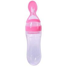 Load image into Gallery viewer, Newborn Baby Squeezing Feeding Bottle Silicone Training Rice Spoon Infant Cereal Food Supplement Feeder Safe Tableware Tools