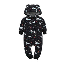 Load image into Gallery viewer, Baby Boy Girl Clothing set Thick Rompers Long Sleeve with Hooded soft cotton Fleece Zipper Bodysuit and Bebes Overalls