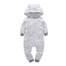 Load image into Gallery viewer, Baby Boy Girl Clothing set Thick Rompers Long Sleeve with Hooded soft cotton Fleece Zipper Bodysuit and Bebes Overalls