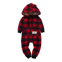 Load image into Gallery viewer, Baby Boy Girl Clothing set Thick Rompers Long Sleeve with Hooded soft cotton Fleece Zipper Bodysuit and Bebes Overalls