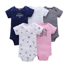 Load image into Gallery viewer, Baby Girl and Boy Clothing Set Short Sleeve Bodysuit 5 pcs pack set Summer soft cotton Cotton Flower