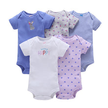 Load image into Gallery viewer, Baby Girl and Boy Clothing Set Short Sleeve Bodysuit 5 pcs pack set Summer soft cotton Cotton Flower