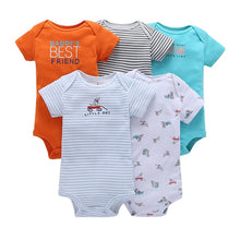 Load image into Gallery viewer, Baby Girl and Boy Clothing Set Short Sleeve Bodysuit 5 pcs pack set Summer soft cotton Cotton Flower