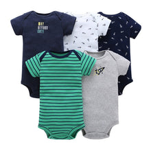 Load image into Gallery viewer, Baby Girl and Boy Clothing Set Short Sleeve Bodysuit 5 pcs pack set Summer soft cotton Cotton Flower