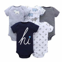 Load image into Gallery viewer, Baby Girl and Boy Clothing Set Short Sleeve Bodysuit 5 pcs pack set Summer soft cotton Cotton Flower