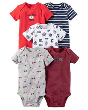 Load image into Gallery viewer, Baby Girl and Boy Clothing Set Short Sleeve Bodysuit 5 pcs pack set Summer soft cotton Cotton Flower