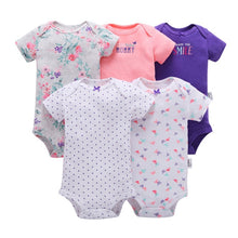 Load image into Gallery viewer, Baby Girl and Boy Clothing Set Short Sleeve Bodysuit 5 pcs pack set Summer soft cotton Cotton Flower