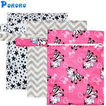 Load image into Gallery viewer, Waterproof Reusable Wet Bag Printed Pocket Nappy Bags PUL Travel Wet Dry Bags Mini Size 25x20cm Diaper Bag