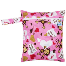 Load image into Gallery viewer, Waterproof Reusable Wet Bag Printed Pocket Nappy Bags PUL Travel Wet Dry Bags Mini Size 25x20cm Diaper Bag