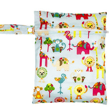 Load image into Gallery viewer, Waterproof Reusable Wet Bag Printed Pocket Nappy Bags PUL Travel Wet Dry Bags Mini Size 25x20cm Diaper Bag