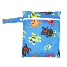 Load image into Gallery viewer, Waterproof Reusable Wet Bag Printed Pocket Nappy Bags PUL Travel Wet Dry Bags Mini Size 25x20cm Diaper Bag