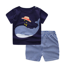 Load image into Gallery viewer, Baby Boy Clothes Summer 2019 Newborn Baby Boys Clothes Set Cotton Baby Clothing Suit (Shirt+Pants) Plaid Infant Clothes Set
