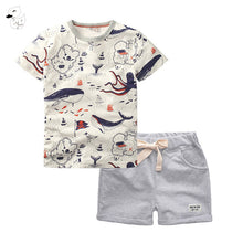 Load image into Gallery viewer, BINIDUCKLING 2PCS Children's Sets Boys O-Neck T-Shirt and Pants Shorts Summer Casual Cartoon Pullover Cotton Kids Boy Clothes
