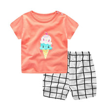 Load image into Gallery viewer, Baby Boy Clothes Summer 2019 Newborn Baby Boys Clothes Set Cotton Baby Clothing Suit (Shirt+Pants) Plaid Infant Clothes Set