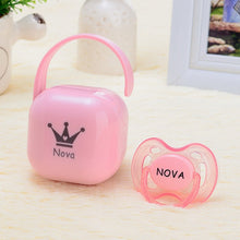 Load image into Gallery viewer, MIYOCAR personalized any name can make Pacifier Storage Box Nipple Dustproof Soother Container gift baby shower custom pacifier