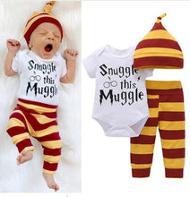 Load image into Gallery viewer, Newborn Baby Boys Girls Clothing 2018 Summer Snuggle This MuggleTops Harri Potter T-shirt + Pants Infant Toddle kids Outfit Set