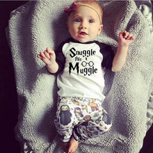 Load image into Gallery viewer, Newborn Baby Boys Girls Clothing 2018 Summer Snuggle This MuggleTops Harri Potter T-shirt + Pants Infant Toddle kids Outfit Set